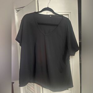 Oversized Crew Neck Blouse in black